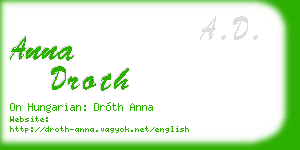 anna droth business card